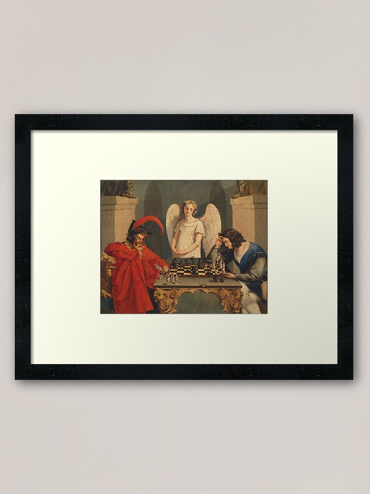 Faust And Mephistopheles Playing Chess Print Poster Vintage Painting Canvas  Prints Wall Art Painting Posters and Prints Wall Decor Cuadros Home