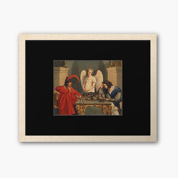 Faust And Mephistopheles Playing Chess Print Poster Vintage Painting Canvas  Prints Wall Art Painting Posters and Prints Wall Decor Cuadros Home