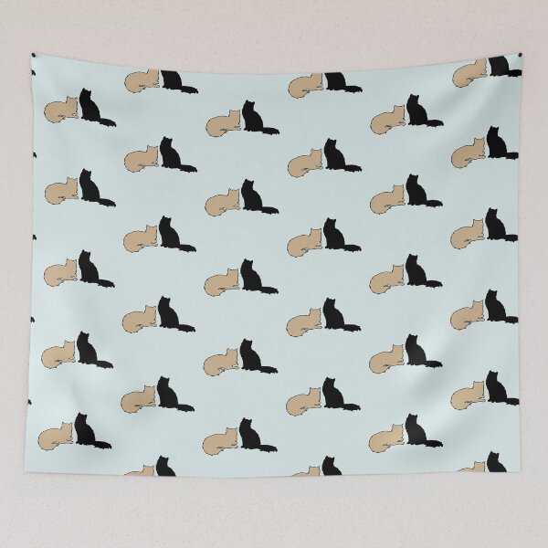 Item preview, Bella & Edward Looking At You (Black & Beige Cats) designed and sold by andmarstan.