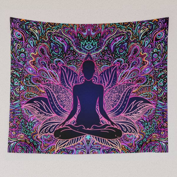Item preview, Sitting Buddha over colorful background designed and sold by Golden-Peace.