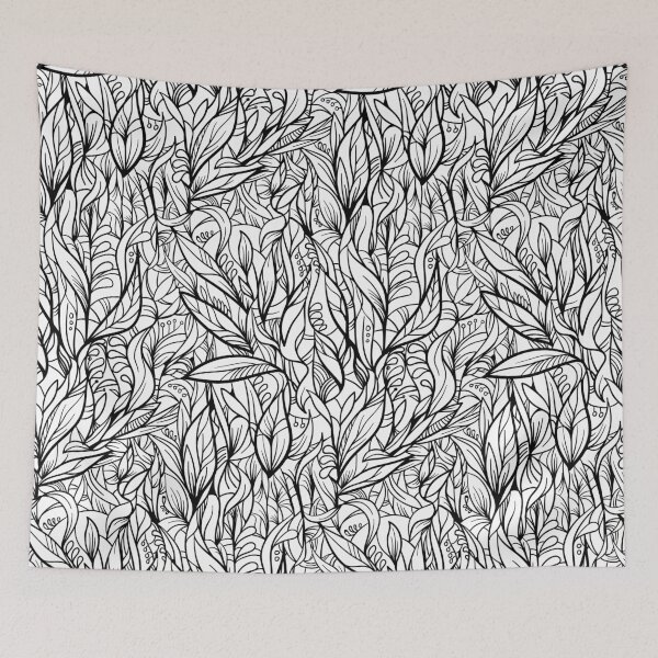 Item preview, Black and white decorative leaves designed and sold by Olga Lashko.