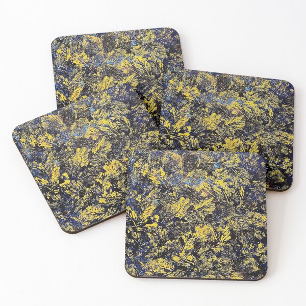 Item preview, Golden leaves in darkest skies abstract painting designed and sold by TitaCris.
