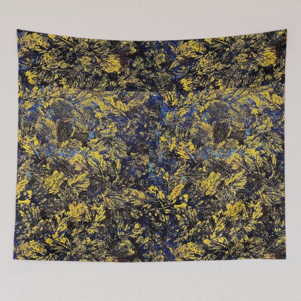 Item preview, Golden leaves in darkest skies abstract painting designed and sold by TitaCris.