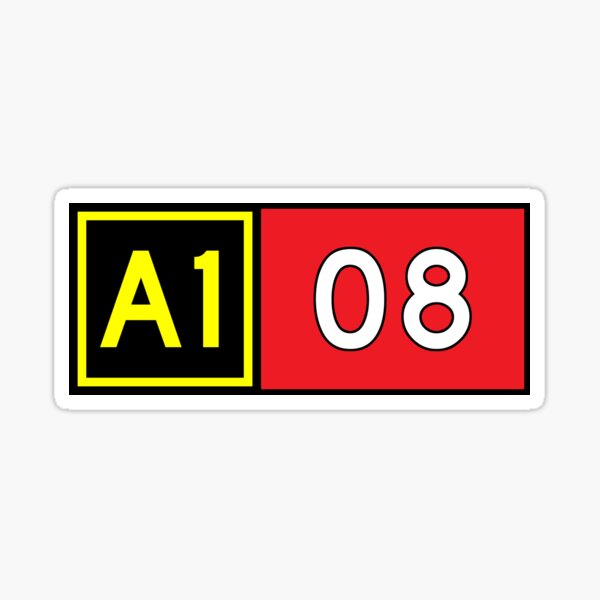 Runway 08 location/hold sign Sticker