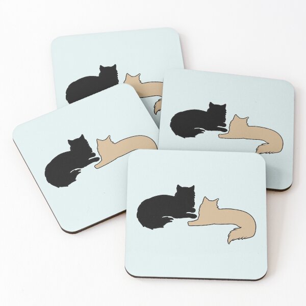Item preview, Bella & Edward Lounging Around (Black & Beige Cats) designed and sold by andmarstan.