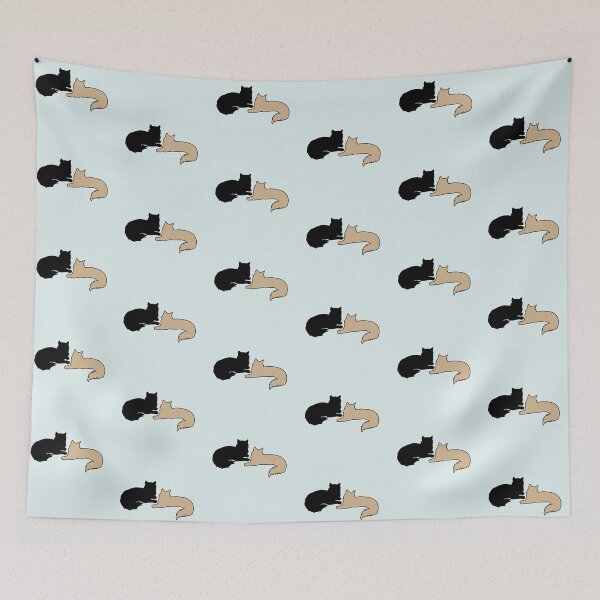 Item preview, Bella & Edward Lounging Around (Black & Beige Cats) designed and sold by andmarstan.