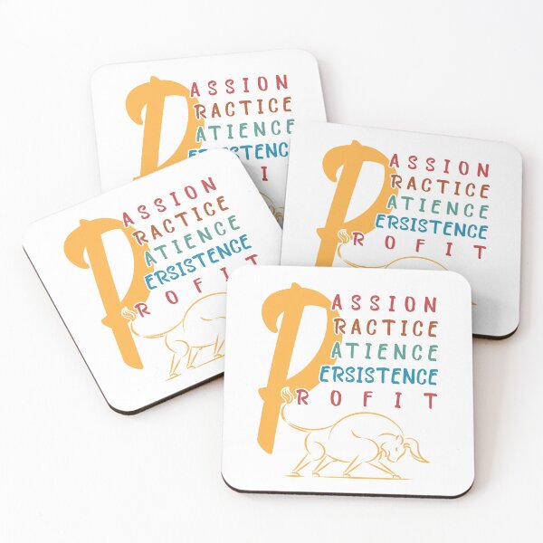 Item preview, Passion Practice Patience Persistence Profit, Bull Market Funny Quotes designed and sold by levdone.