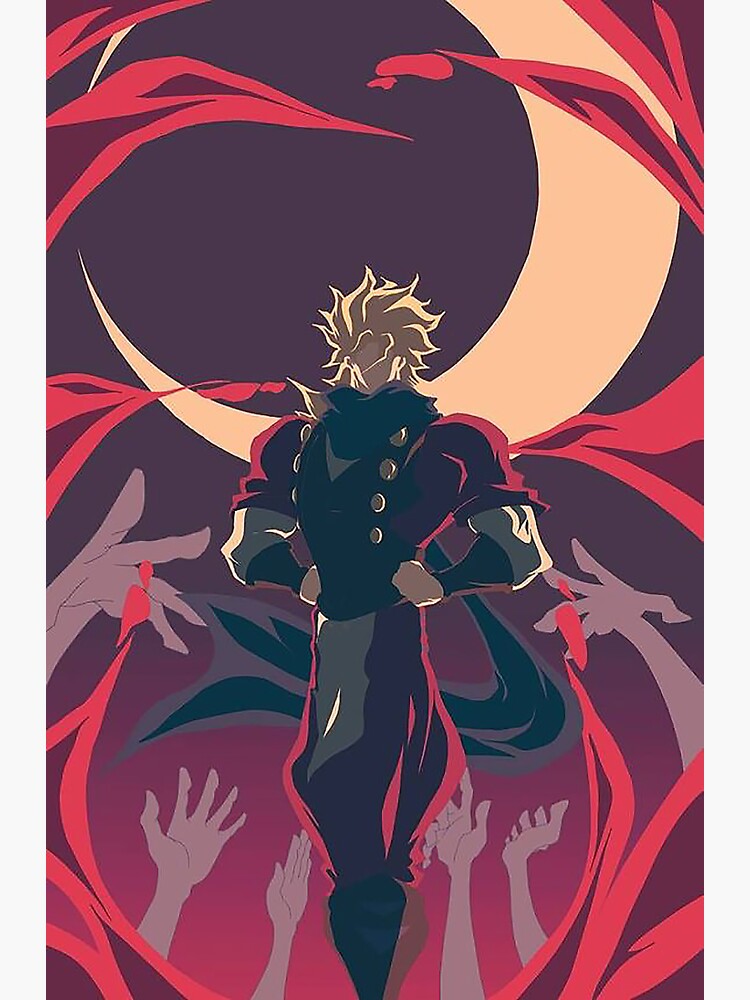 prompthunt: Dio Brando posing dramatically with a full moon behind him,  extremely detailed multiple unique different art styles.