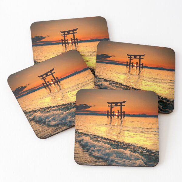 Item preview, Sunrise on Torii Lake with Torii Gate and a beautiful wave designed and sold by Voyshop.