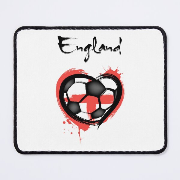Artikelvorschau, England-Fußball - Fußball der abstrakten Kunst in Herzform mit England-Flaggen-Hintergrund Flag entworfen und verkauft von WearWolfDesigns.