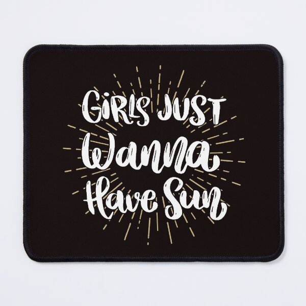 Item preview, Girls Just Wanna Have Sun - White Hand Written Text Saying Quote with Sun Rays designed and sold by WearWolfDesigns.