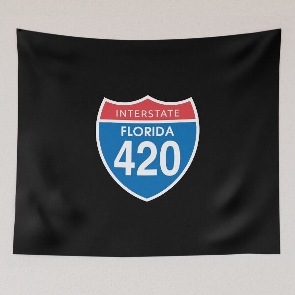 Item preview, Florida 420 Day Red Blue Interstate Highway Sign designed and sold by sumwoman.