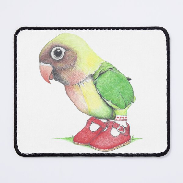 Item preview, Lovebird Chick in Heart Buckle Shoes designed and sold by JimsBirds.