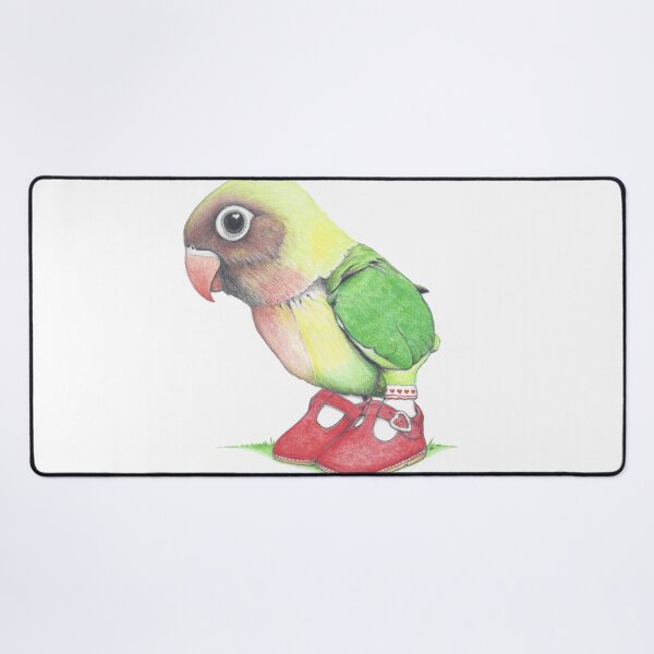 Item preview, Lovebird Chick in Heart Buckle Shoes designed and sold by JimsBirds.