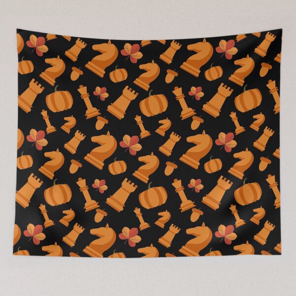 Item preview, Burnt Orange Chess Pieces Fall Mood Pattern  designed and sold by thecooltable.