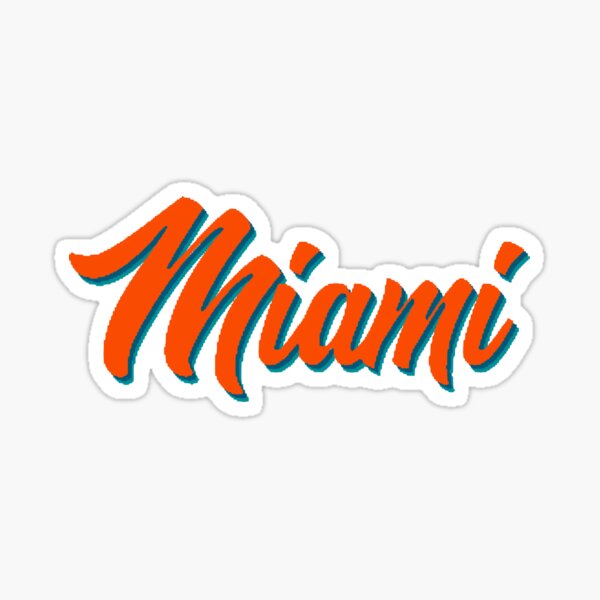 Miami Dolphins name Sticker for Sale by condog313