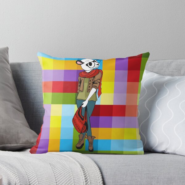 Item preview, Hipster Panda Girl on colorful background designed and sold by stylebytara.
