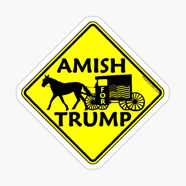 Amish para Trump cartel político Buggy Pegatina