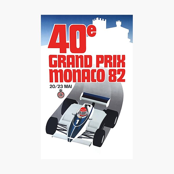 Aperçu de l'œuvre 1982 Monaco Grand Prix Racing Affiche créée et vendue par retrographics.