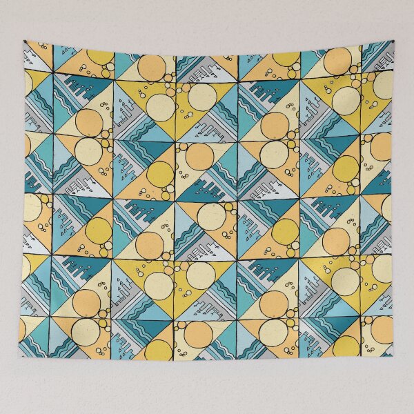 Item preview, Abstract pattern made of geometrical shapes in pastel colors. Each tile is rotated in different angle. designed and sold by GreissDesign.