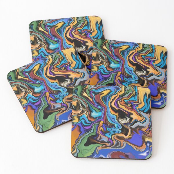 Item preview, Liquified colorful psychedelic abstract modern poured flower bouquet designed and sold by Jane Domenech.