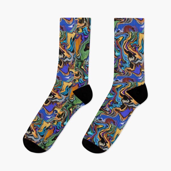 Item preview, Liquified colorful psychedelic abstract modern poured flower bouquet designed and sold by Jane Domenech.