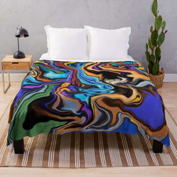 Item preview, Liquified colorful psychedelic abstract modern poured flower bouquet designed and sold by Jane Domenech.