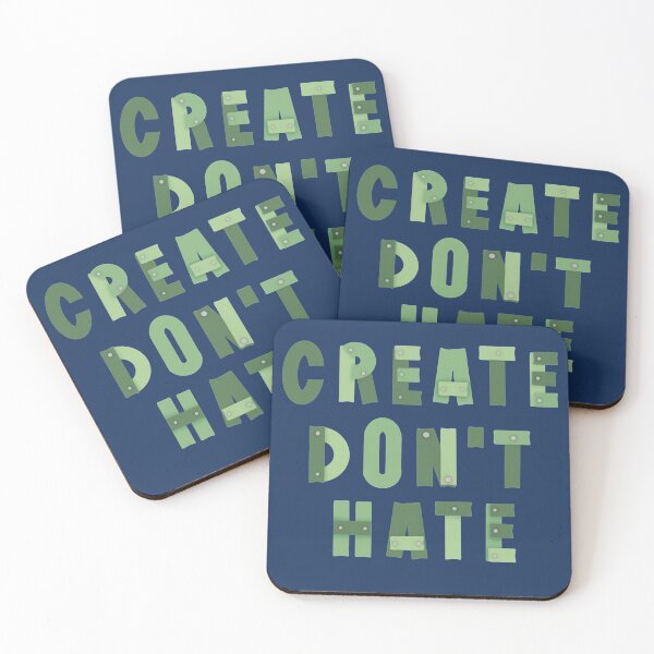 Item preview, Create don’t hate artist quote nails and wood planks green designed and sold by Shus-arts.