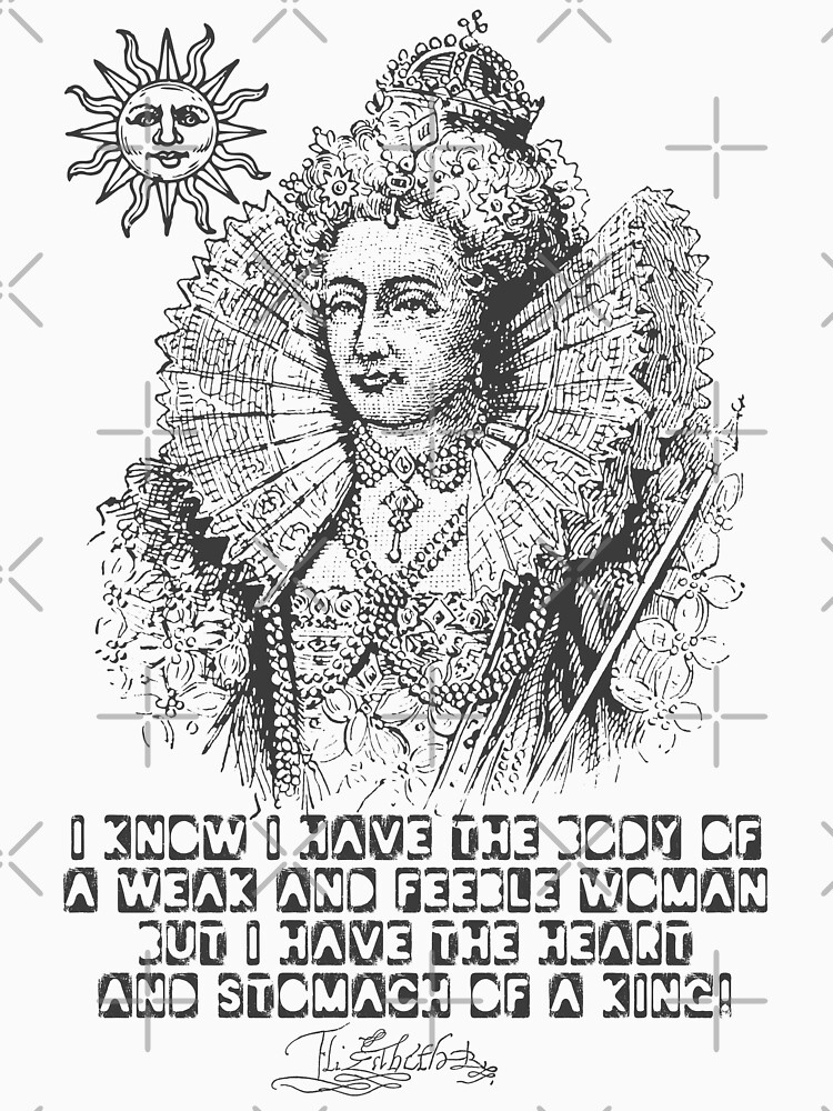 Thumbnail 3 of 3, Fitted T-Shirt, Elizabeth I King Quote designed and sold by Styled Vintage.