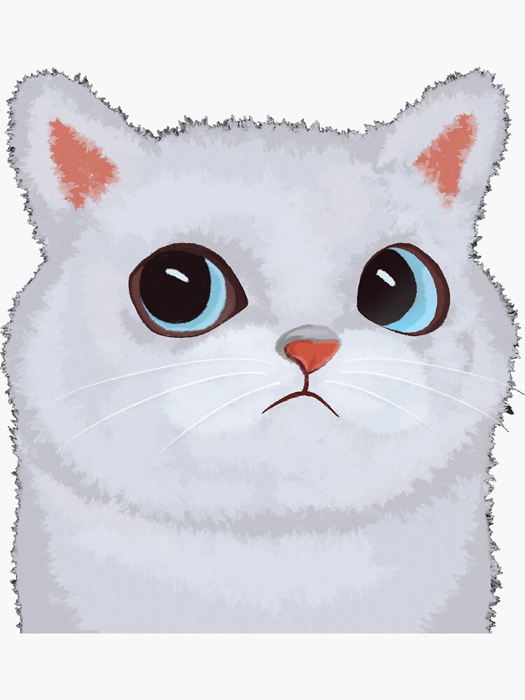 "Snow white cat" Sticker for Sale by BonsaidoPoh Redbubble
