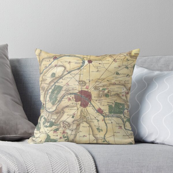 Item preview, Vintage Map of Paris and Surrounding Areas (1780) designed and sold by BravuraMedia.