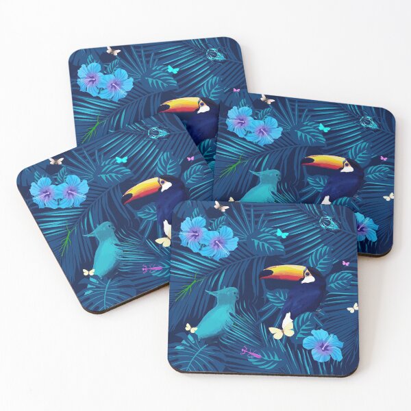 Item preview, Tropical Birds & Insects-Blue designed and sold by ShaireProd.