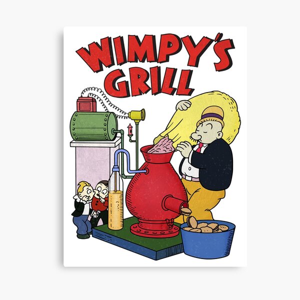 Wimpy's Grill 1930's Hamburger Joint Logo, Popeye Cartoon