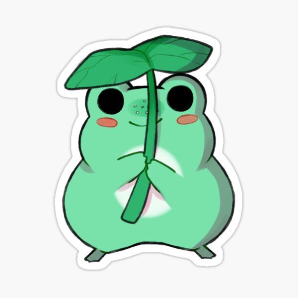 Item preview, Leaf umbrella frog designed and sold by Peppermintpapers Illustrations.
