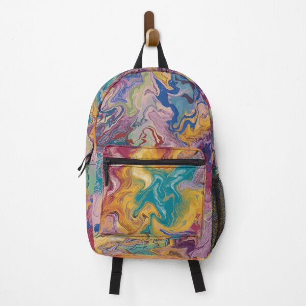 Item preview, Liquified Spring explosion colorful abstract with pink, teal, yellow, purple, pink, blue designed and sold by Jane Domenech.