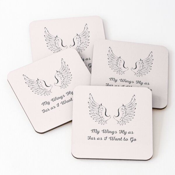 Item preview, My Wings Fly as Far as I Want to Go (Black) designed and sold by MEBH.