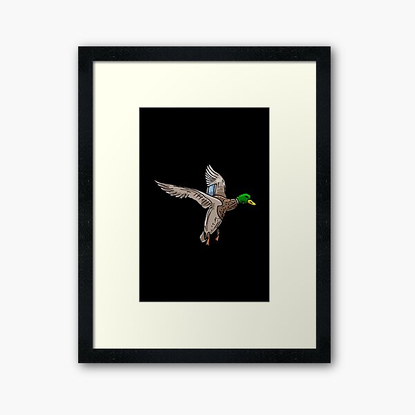 simple drawing Mallard art Framed Art Print