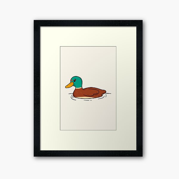 mallard in water Framed Art Print