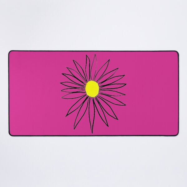Item preview, Daisy Yellow Coneflower Pink Petals & Background Hand Drawn designed and sold by H3designs.