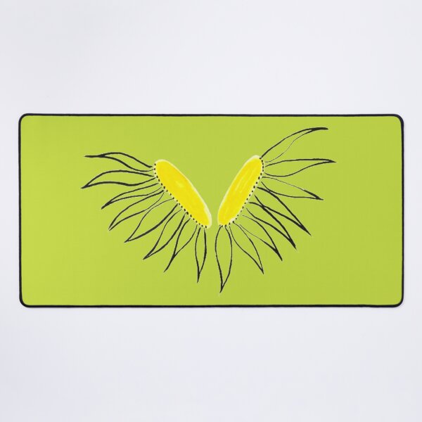 Item preview, Daisy Yellow Coneflower Heads Green Chartreuse Petals Background Hand Drawn designed and sold by H3designs.