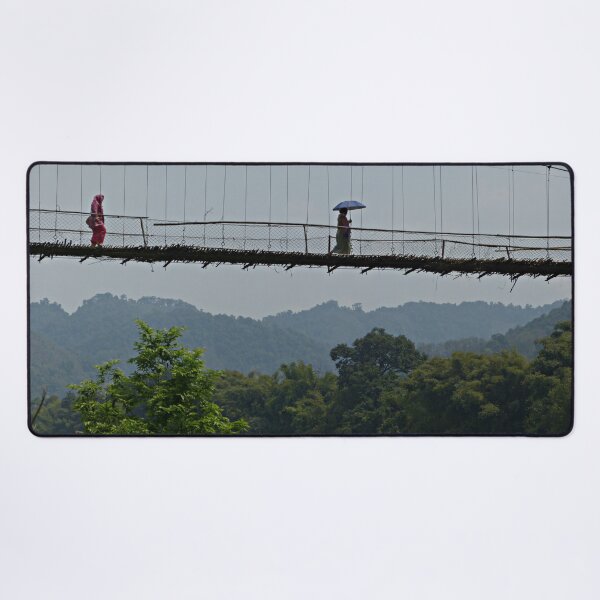 Item preview, People on Jungle Bamboo Suspension Bridge, India designed and sold by worldways.