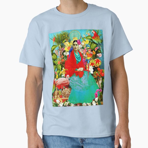 Aperçu de l'œuvre Frida Kahlo avec des animaux, des plantes et des oiseaux mexicains créée et vendue par FridaArtGallery.