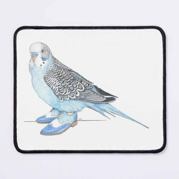 Budgie in Blue 2-toned wingtips Mouse Pad