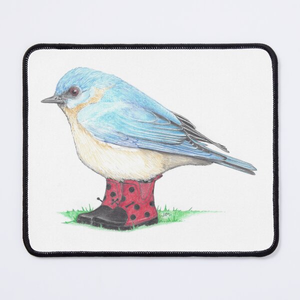 Item preview, Bluebird in Ladybug Boots designed and sold by JimsBirds.