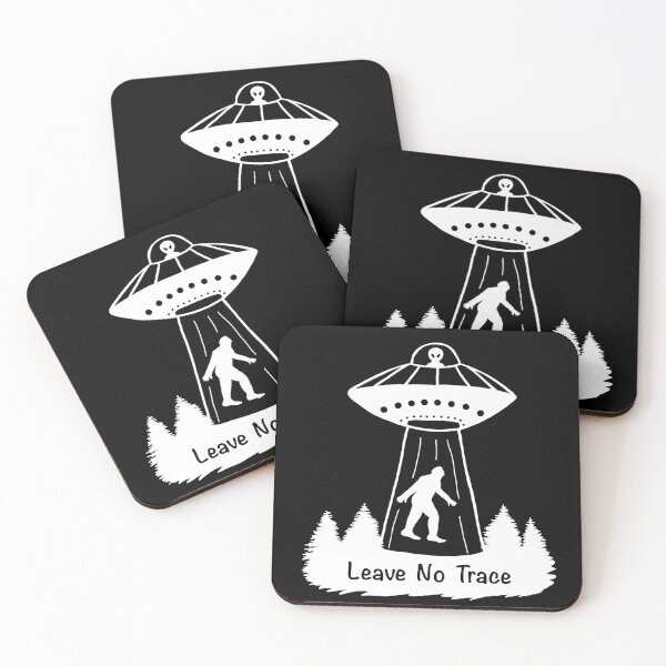 Item preview, Leave No Trace Bigfoot & Alien - White & Black designed and sold by EcoElsa.