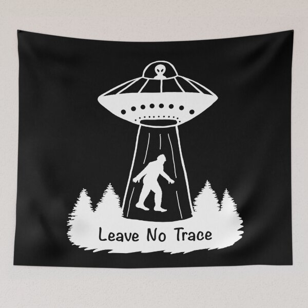 Item preview, Leave No Trace Bigfoot & Alien - White & Black designed and sold by EcoElsa.