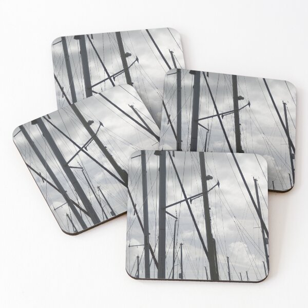 Item preview, Silhouette of yacht masts on cloudy sky designed and sold by Anna Lemos.