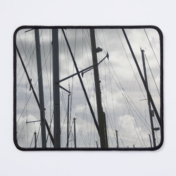 Item preview, Silhouette of yacht masts on cloudy sky designed and sold by Anna Lemos.