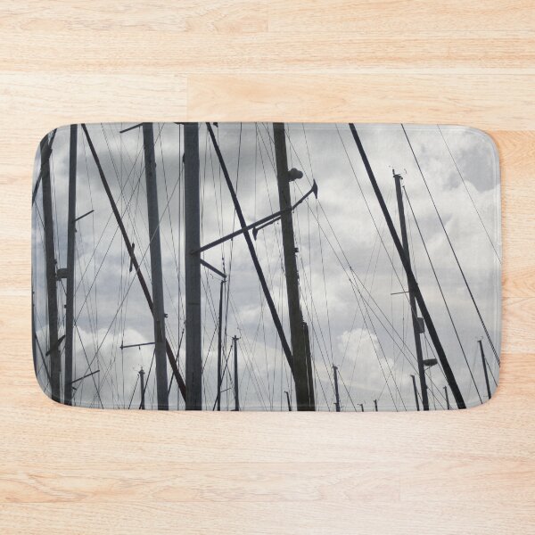Item preview, Silhouette of yacht masts on cloudy sky designed and sold by Anna Lemos.