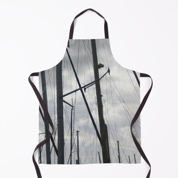 Item preview, Silhouette of yacht masts on cloudy sky designed and sold by Anna Lemos.